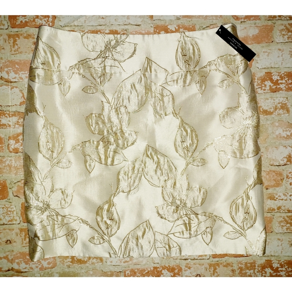 Tahari ASL Gold Natural Flora Jacquard Skirt - Picture 14 of 16